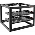 thumbnail image 1 of 10U Server Rack Heavy Duty Open Frame Network Rack Mount 19 Inch - Wall Mount or Floor Standing IT Equipment Cabinet - 400lbs Capacity Networking Data Center Rack with 2 Vented Shelves - Vivlly, 1 of 7