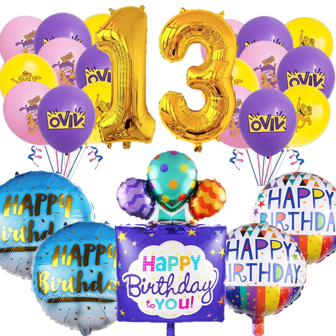 Vivo Monkey Balloons Party Supplies 13th Big Number Decorations Decor ...