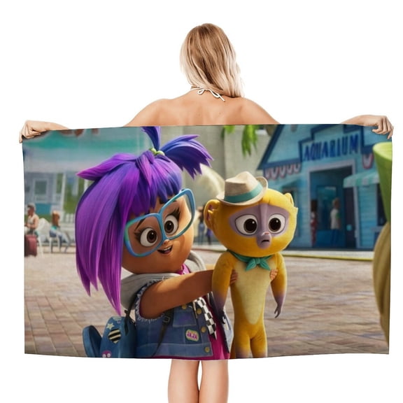 Vivo Monkey Beach Towel Quick Dry Microfiber Absorbent Soft Pool Bath Towel for Adult Boys Girls Lightweight 20"X40"