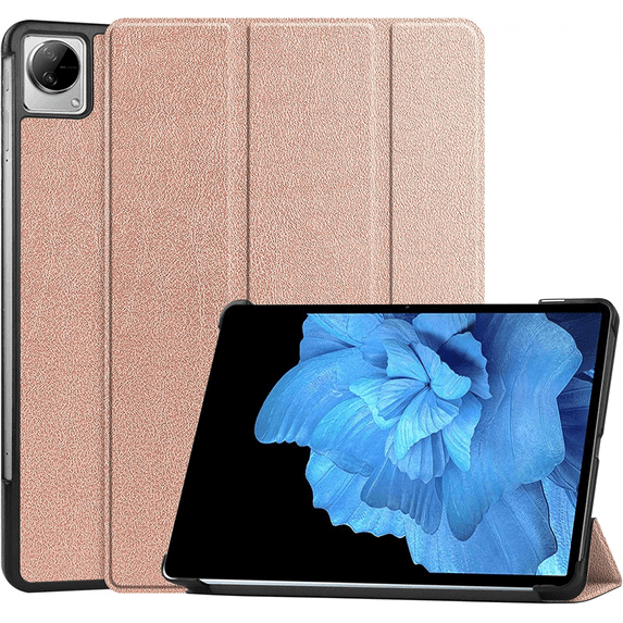 For Vivo Pad 11", Tri-Fold Smart Tablet Cover, PC Back Cover Slim Cover Multi-View Stand Hard Case Cover for Vivo Pad 11" Auto Sleep/Wake Tablet Cover Rose Gold