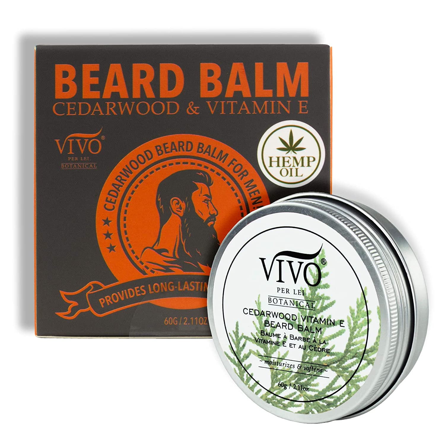 Vivo Per Lei Cedarwood Beard Balm for Men Beard Conditioner with