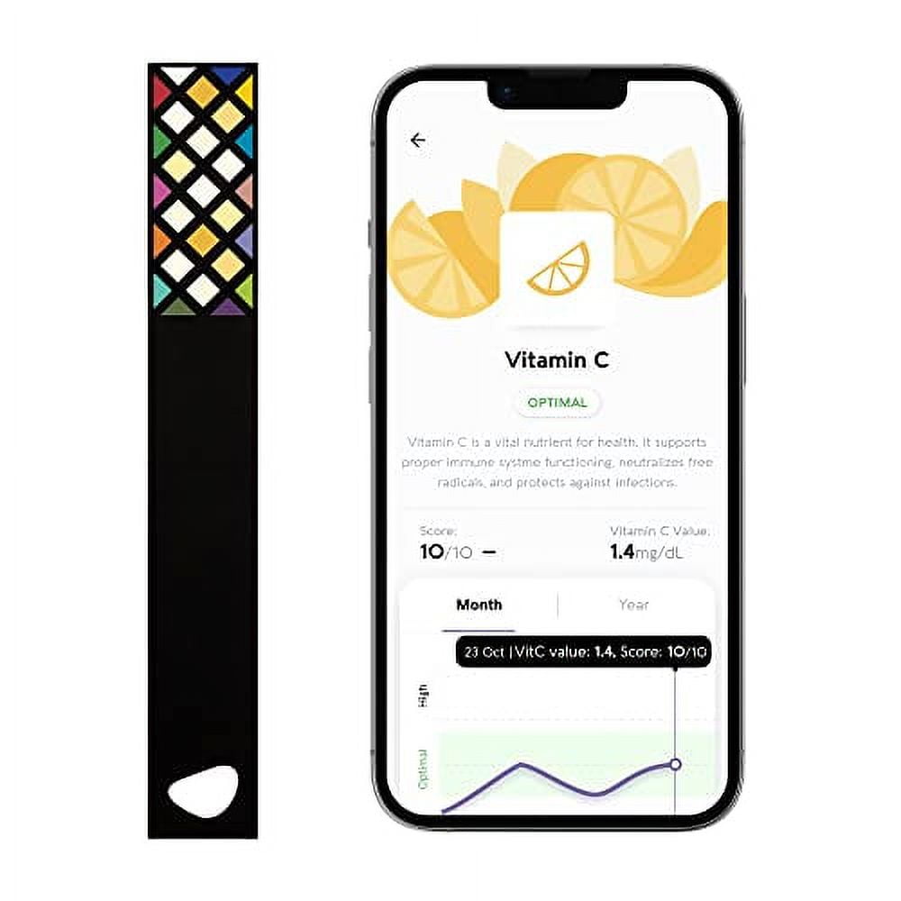 Vivoo 2.0, Advanced Urine Test Strips with App, at Home Urine Test Strips  for Keto Test, Calcium, Vitamin C, Proteins, Salinity, Hydration, and More