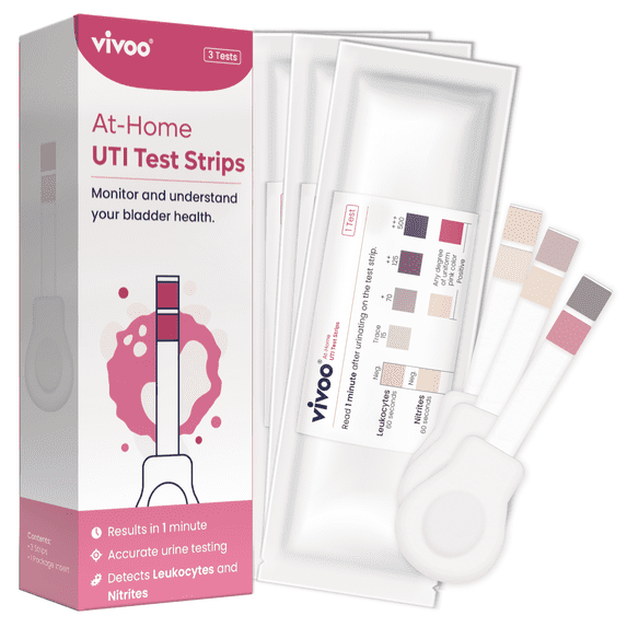 Vivoo Urinary Tract Infection (UTI) At-Home Test Strips, FDA Cleared, 3 Self Tests, FSA/HSA Eligible