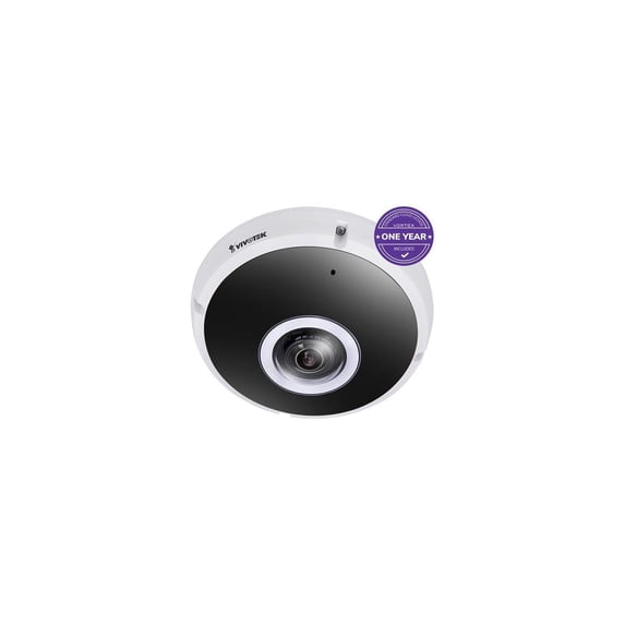 VIVOTEK FE931-EHV-1Y VORTEX 12MP IP66 and IK10 Fisheye, 1.22mm Lens, with 1-year VSaaS License, White, 30-Day Video Onboard Storage, NDAA and TAA Compliant