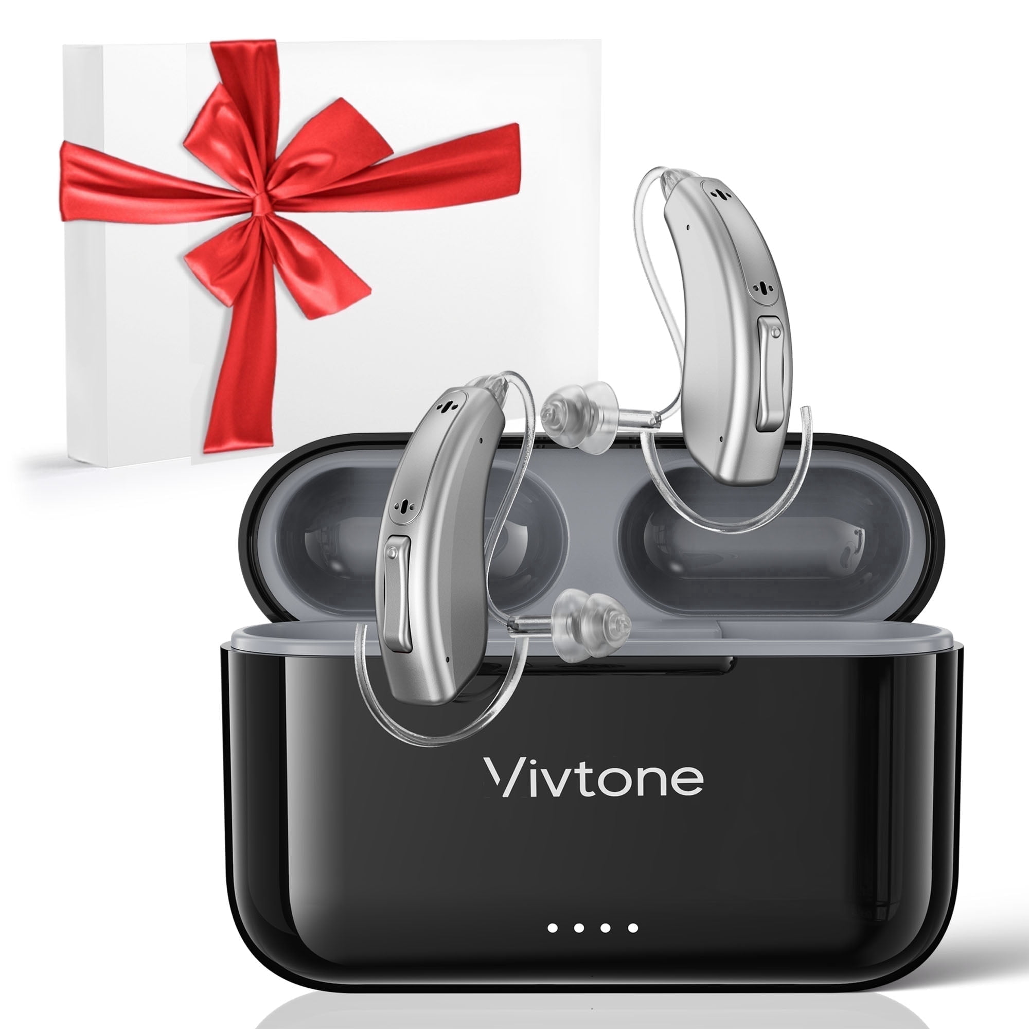 Vivtone Lucid508 Hearing Aids, OTC Rechargeable for Seniors & Adults Behind-the-ear, Auto On/Off, Silver