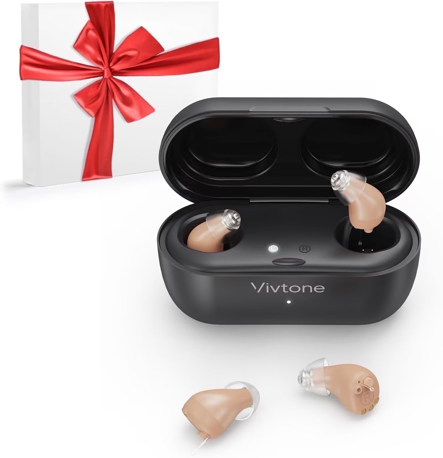 Vivtone Advanced Digital OTC Supermini Hearing Aids, Rechargeable, Completely-in-the-Canal, for Seniors Adults, Pair