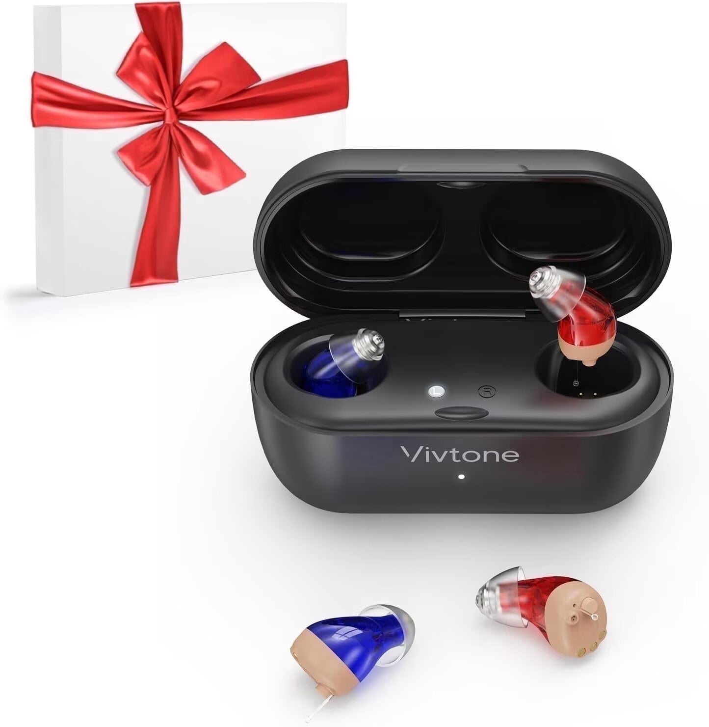 Vivtone Supermini Rechargeable, Digital CIC(Completely in Canal) Hearing Aids, for Seniors Adults, OTC, Pair