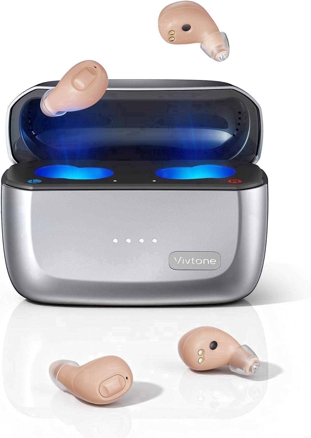 Vivtone SyncTune Rechargeable OTC Hearing Aids for Seniors, Bluetooth Enables Phone Call & Music Streaming, 300H Backup Power