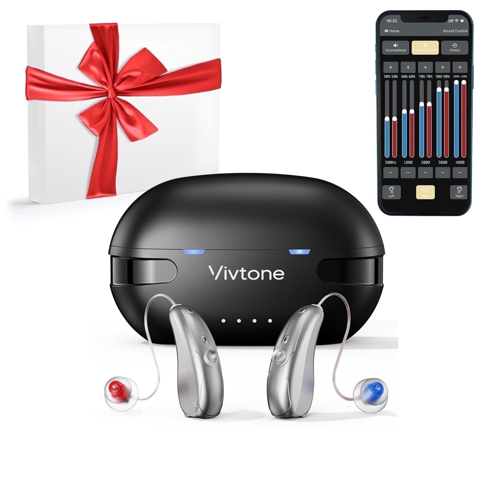 Vivtone Xpure Advanced Bluetooth Hearing Aids, Rechargeable OTC for Seniors Adults, with APP Control, Auto On/Off