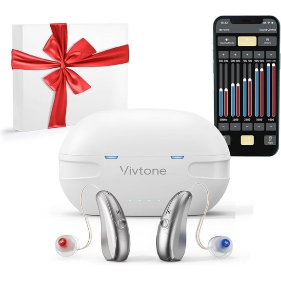 Vivtone Xpure Bluetooth Hearing Devices for Seniors, Rechargeable OTC with APP Control
