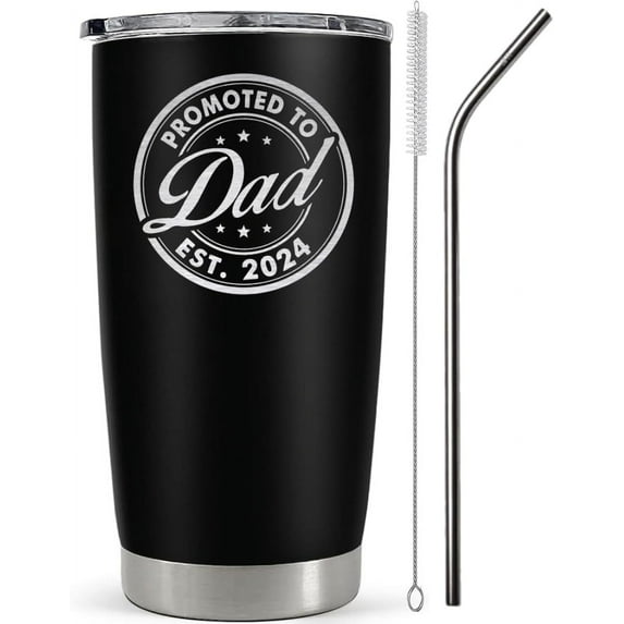 Vivulla68 Promoted To Dad 2024 Tumbler, Dad Est 2024 Mug, Dad Established 2024 Coffee Cup, New Parents Gifts, First Time Daddy Gifts For Fathers Day And Christmas, Father To Be, Daddy To Be Gift Ideas