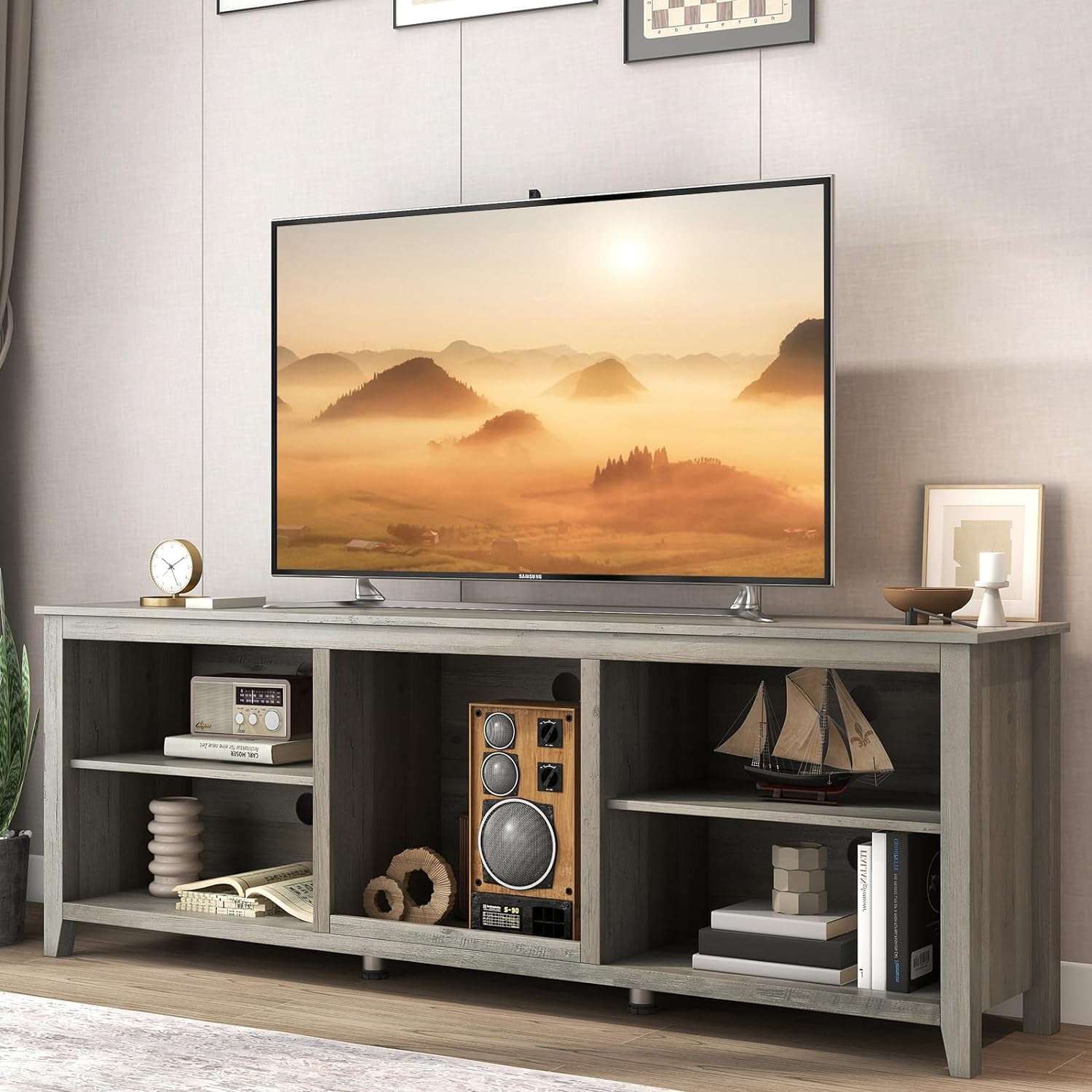 Vivvoo TV Console Entertainment Center, Large TV Stands with