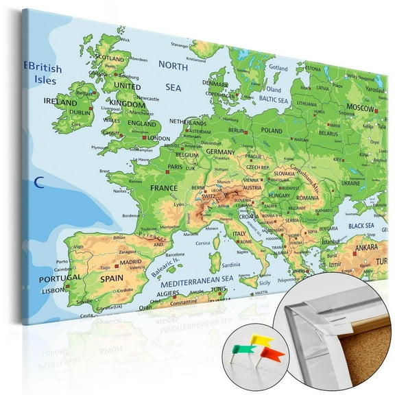 Vivyet Decorative Pinboard - Europe [Cork Map]