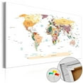 thumbnail image 1 of World Map Cork Pin Board - World Map On White Background, 1 of 4