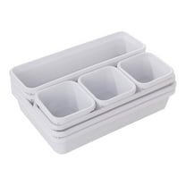 Viwoeim Adjustable 4 Dividers Kitchen Drawer Organizer, White 8 Count