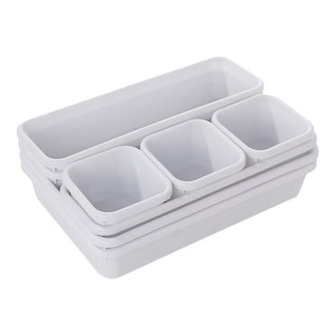 Viwoeim Adjustable 4 Dividers Kitchen Drawer Organizer, White 8 Count