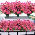thumbnail image 1 of Viworld 10 Bundles Outdoor Artificial Daisy Fake Flowers UV Resistant Plants, Faux Plastic Greenery for Indoor Hanging Plants Garden Porch Window Box Home Wedding Farmhouse Decor (Rose red), 1 of 7
