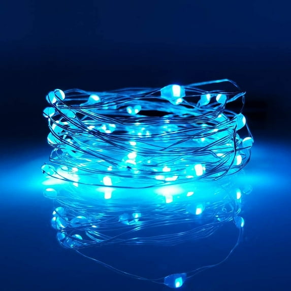 Viworld 10Pack LED String Lights, 6.6ft 20 LEDs Moon Lights Micro Lights on Silver Copper Wire for DIY Wedding Centerpiece, Table Decoration, Party, Blue