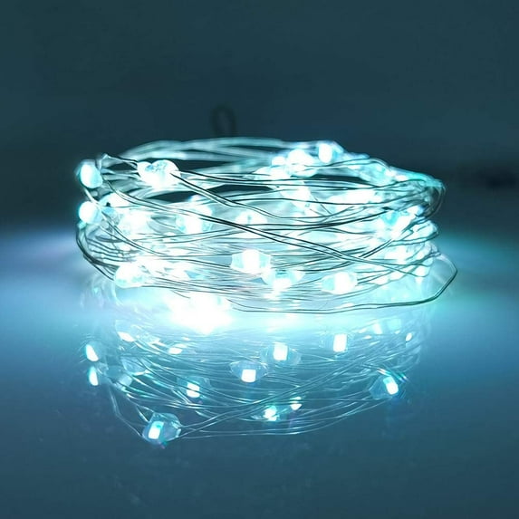 Viworld 10Pack LED String Lights, 6.6ft 20 LEDs Moon Lights Micro Lights on Silver Copper Wire for DIY Wedding Centerpiece, Table Decoration, Party, Cool White