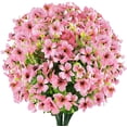 thumbnail image 1 of Viworld 12 Bundles Artificial Flowers UV Resistant Fake Plants Outdoor Faux Plastic Flowers Garden Home Decor (Pink), 1 of 7