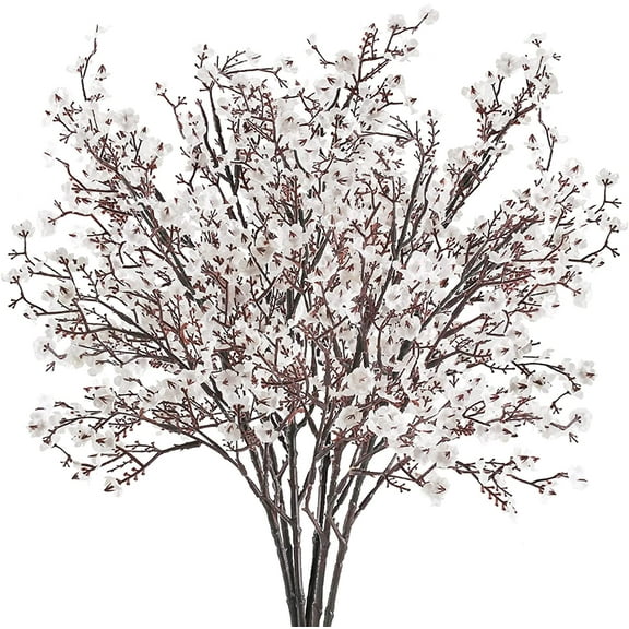 Viworld 12 Bundles Baby Breath Flowers Artificial Bulk Fake Gypsophila Bouquets White Real Touch Silk Floral Arrangements for Table Centerpieces Wedding Home Farmhouse Party DIY Decor