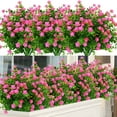 thumbnail image 1 of Viworld 12 Bundles Outdoor Artificial Flowers UV Resistant Fake Boxwood Plants, Faux Plastic Greenery for Indoor Outside Plants Garden Home Decor (Pink), 1 of 7