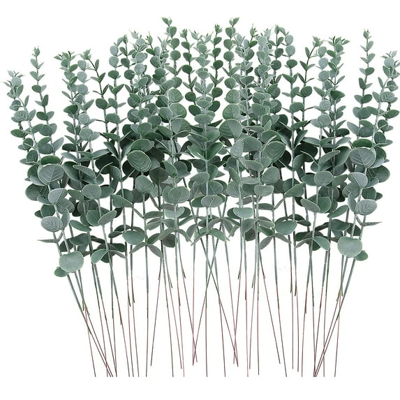 Viworld 12 Pcs Artificial Eucalyptus Stems Faux Eucalyptus Leaves Stems 15 inch Fake Eucalyptus Branches for Wedding Bouquet Home Decor