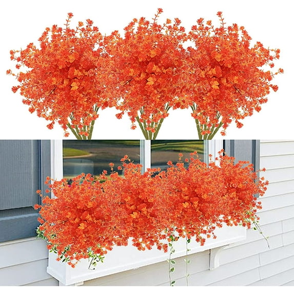 Viworld 12 Pcs Artificial Fall Flowers, Fake Outdoor UV Resistant Autumn Plants for Home Kitchen Christmas Festival Thanksgiving Autumns Decoration