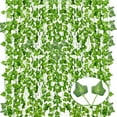thumbnail image 1 of Viworld 12 strands Artificial Ivy Fake Vines for Bedroom Aesthetic, 84 Feet, Greenery Leaves UV Resistant, Hanging Plant Decoration for Wedding, Party, Garden, Office, Wall. Vine Garland, 1 of 7