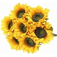 thumbnail image 1 of Viworld 12PCS Sunflowers Artificial Flowers 17" Long Stem Tall Artificial Sunflower Large Fake Sun Flowers Bulk Rustic Silk Faux Sunflowers with Stem for Home Wedding Party Decor(Gold), 1 of 6