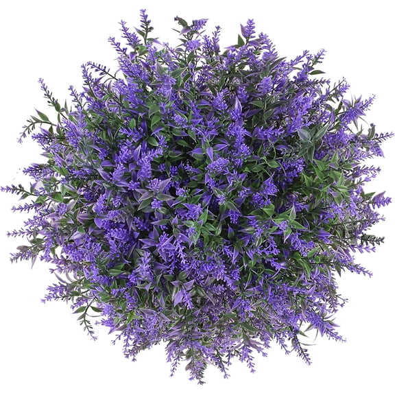 Viworld 16 Pcs Artificial Lavender Outdoor Fake Flowers Fake Plants Outdoor Faux Flowers Artificial Flowers for Outdoors Plastic Flowers Bushes for Garden Hanging Porch Balcony Decoration (Purple)