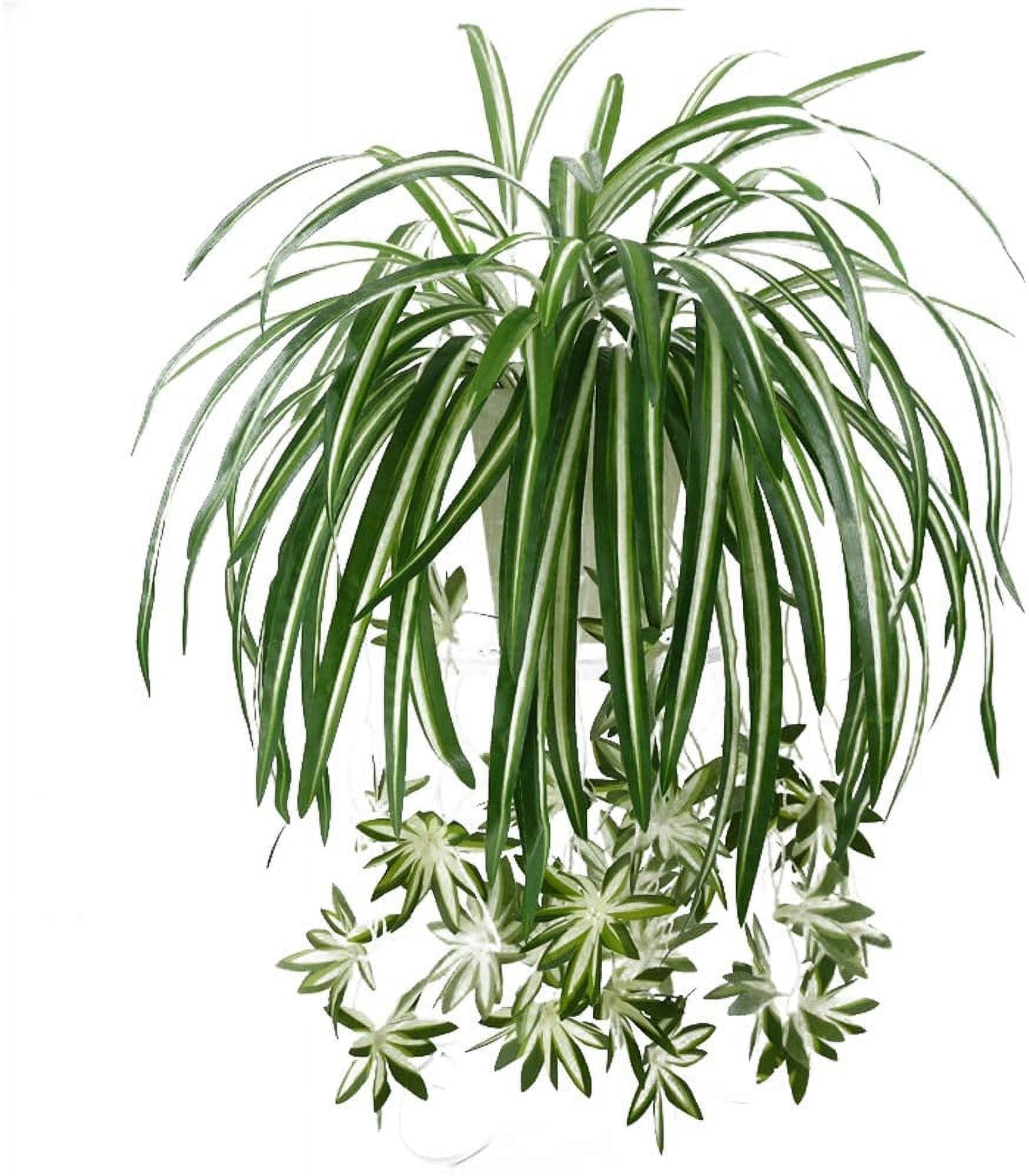 Viworld 1Pc Artificial Chlorophytum Flowers, Faux Flowers Spider Plant Fake Greenery Plant Hanging Basket Ivy Green Leaves Wall Hanging Plants for Home Garden Office Wedding Decoration