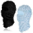 thumbnail image 1 of Viworld 2 Pack Distressed Balaclava Ski Mask Full Face Knitted Balaclava Windproof Cool Ski Mask for Cold Weather, Black, Light Blue, 1 of 7