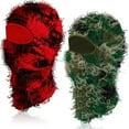 thumbnail image 1 of Viworld 2 Pack Distressed Balaclava Ski Mask Full Face Knitted Balaclava Windproof Cool Ski Mask for Cold Weather, Red Camo, Army Green Camo, 1 of 7