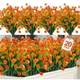 thumbnail image 1 of Viworld 20 Bundles Artificial Flowers, UV Resistant Faux Outdoor Plastic Greenery Shrubs Plants Fake Flowers Planter Home Garden Decor (Orange red), 1 of 12