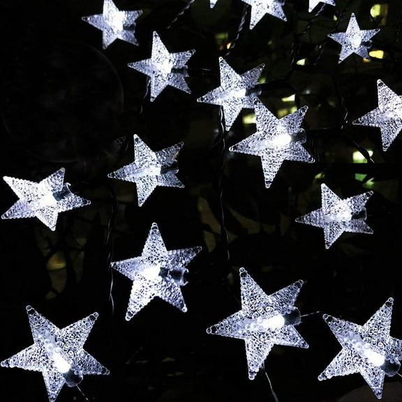 Viworld 23ft 50LED Solar Powered Star Fairy String Lights Garden Outdoor Christmas Party Wedding Lamps Decor, White