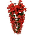 thumbnail image 1 of Viworld 2PCS Artificial Flower Hanging Flowers Violet Simulation Vine Wedding Home Decoration (Red), 1 of 6