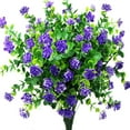 thumbnail image 1 of Viworld 4 Bundles Artificial Flowers, Fake Outdoor UV Resistant Plants Faux Plastic Greenery Shrubs Indoor Outside Hanging Planter Home Garden Decorating(Purple), 1 of 7