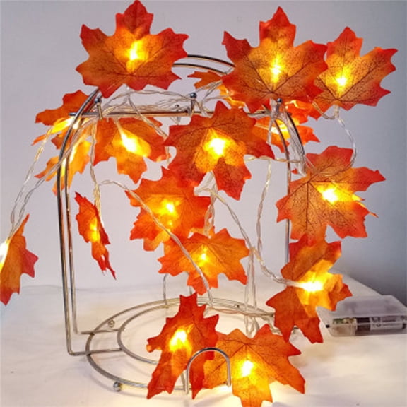 Viworld 40LEDs String Lights Maple Leaf Lights Twinkle Hanging Lighting Decorations for Garden Halloween Thanksgiving Christmas Party Gradient Color