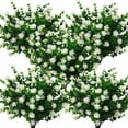 thumbnail image 1 of Viworld 6 Bundles Artificial Fake Flowers, Faux Outdoor Plastic Plants UV Resistant Shrubs Outside Indoor Decorations(White), 1 of 7