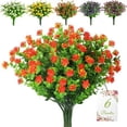 thumbnail image 1 of Viworld 6 Bundles Artificial Flowers Outdoor Fake Flowers , UV Resistant Faux Plastic Greenery Shrubs Plants for Hanging Garden Porch Window Box Décor (Orange Red), 1 of 9