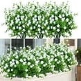 thumbnail image 1 of Viworld 6 Bundles Outdoor Artificial Flowers UV Resistant Boxwood Plants, Greenery for Indoor Outside Garden Home Decor (White), 1 of 6