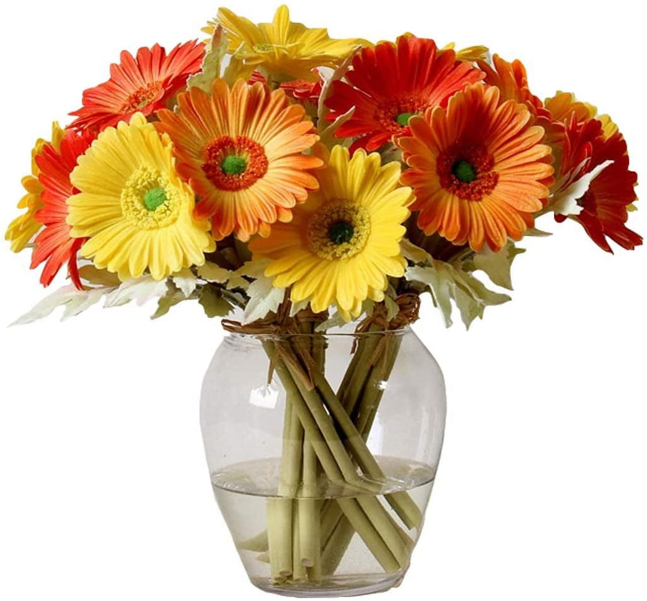 Vibrant Yellow and Orange PU Artificial Gerbera Daisy Bouquet