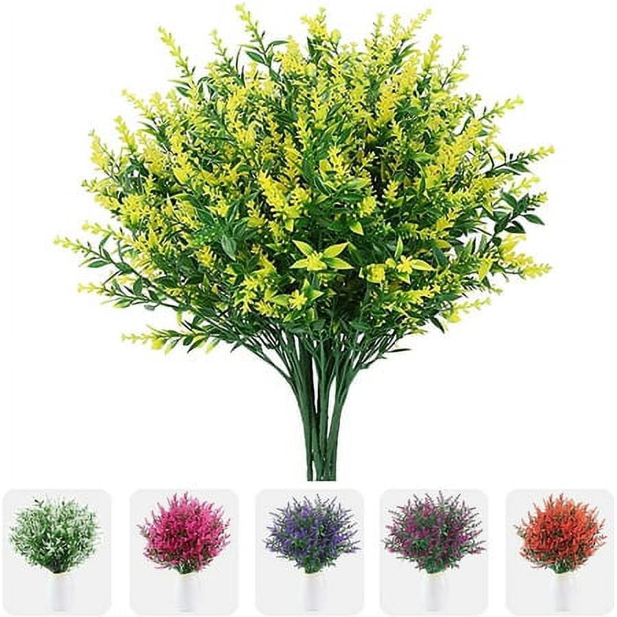 Viworld 8 Bundles Artificial Flowers Fake Outdoor Plants Faux UV ...