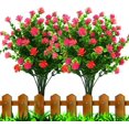 thumbnail image 1 of Viworld 8 Bundles Artificial Flowers, Fake Outdoor UV Resistant Plants Faux Plastic Greenery Shrubs Indoor Outside Hanging Planter Home Garden Decorating(Orange), 1 of 7