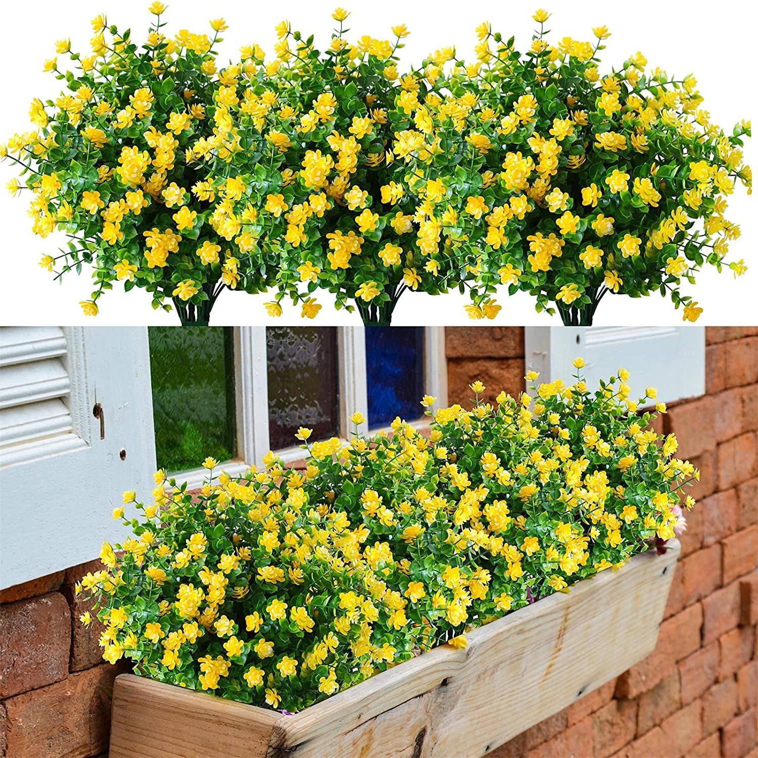 Viworld 8 Pack UV Resistant Outdoor Artificial Flowers Bulk Faux ...