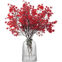 Viworld Artificial Baby Breath Flowers Fake Gypsophila Bouquets 6 Pcs Faux Silk Flower Real Touch Flowers for Wedding Farmhouse Decor DIY Home Party Office Kitchen Hotel Bathroom Garden Red
