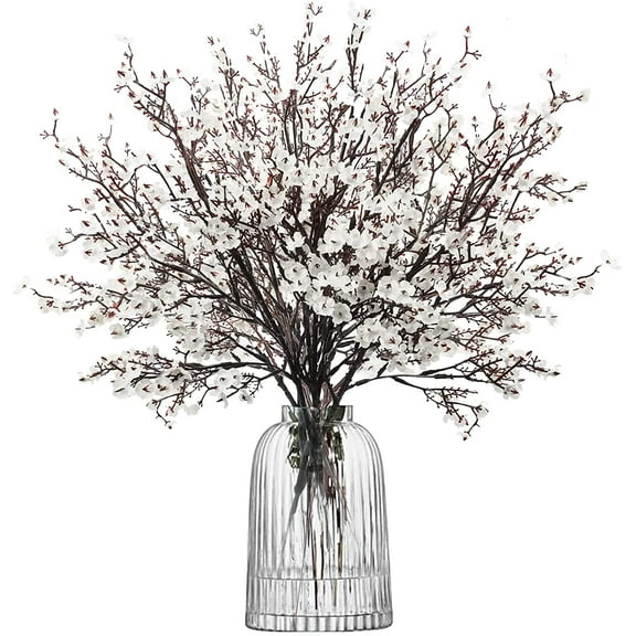 Viworld Artificial Baby Breath Flowers Fake Gypsophila Bouquets 6 Pcs Faux Silk Flower Real Touch Flowers for Wedding Farmhouse Decor DIY Home Party Office Kitchen Hotel Bathroom Garden White