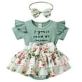 thumbnail image 1 of Viworld Baby Girl Long Sleeves Romper Infant Floral Romper with Tutu Skirt Outfits 3Pcs, 1 of 9