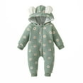 thumbnail image 1 of Viworld Baby Infant Boys Girls Toddler Baby Bear Printed Romper Plush Cute Bear Ears Jumpsuit Winter Thick Keep Warm Outfits Long Sleeve Onesie, 1 of 9
